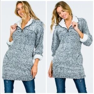 🆕Grey Fleece pullover sweater